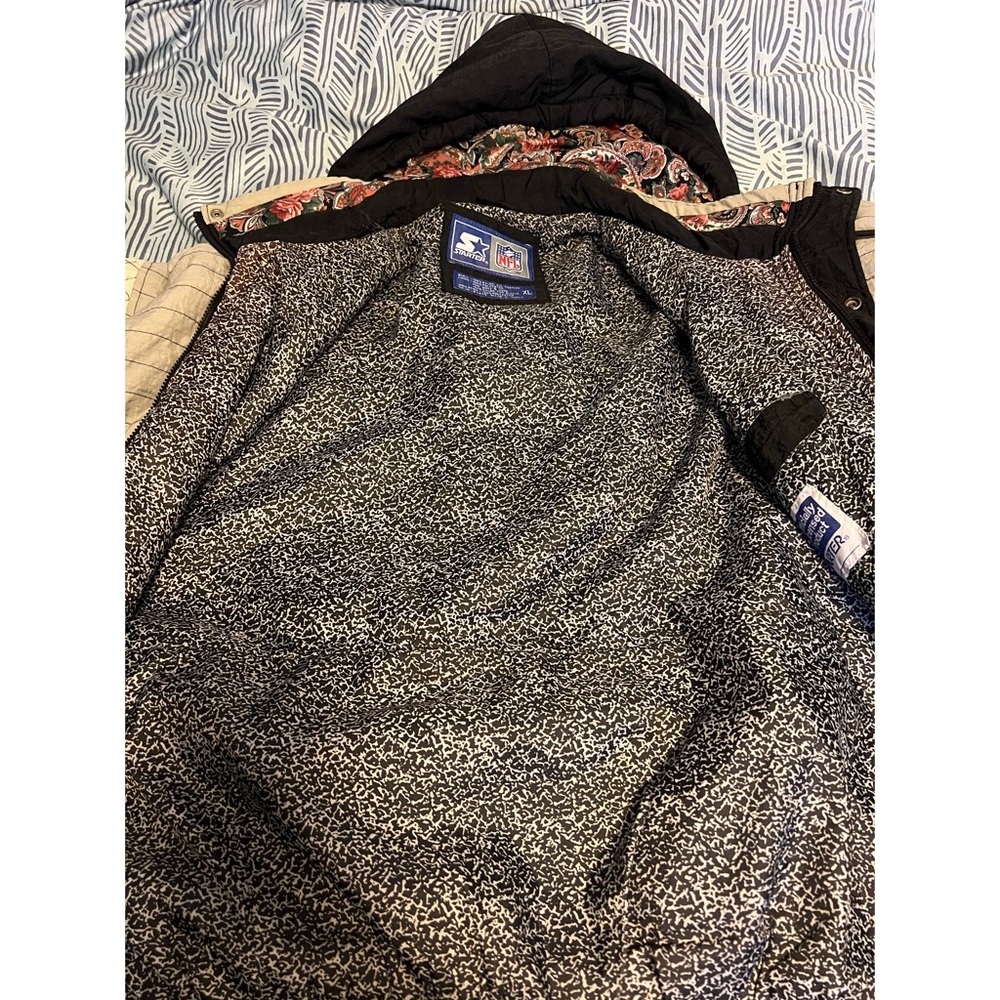 Raiders jacket with customized hood lining